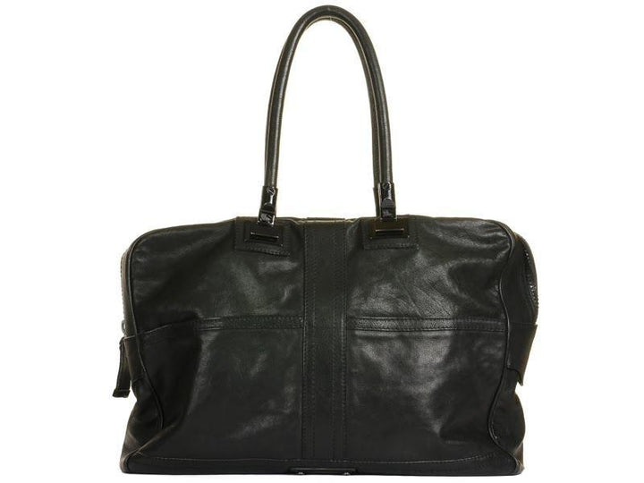 Burberry Prorsum Black Leather Weekender