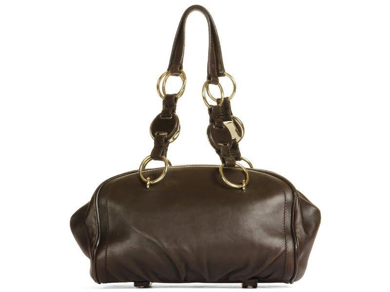 YSL Small Brown Ring Handle Bag