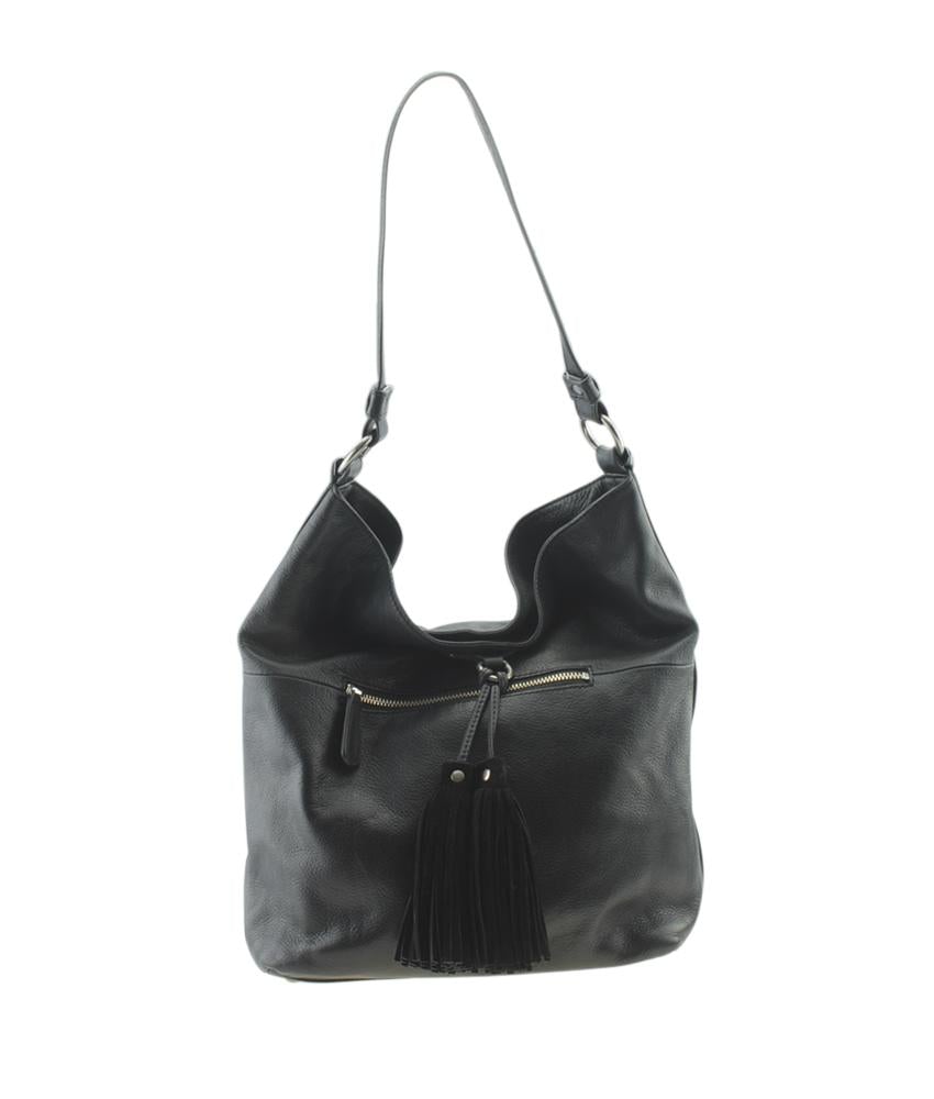 Frye Black Solid Leather Hobo