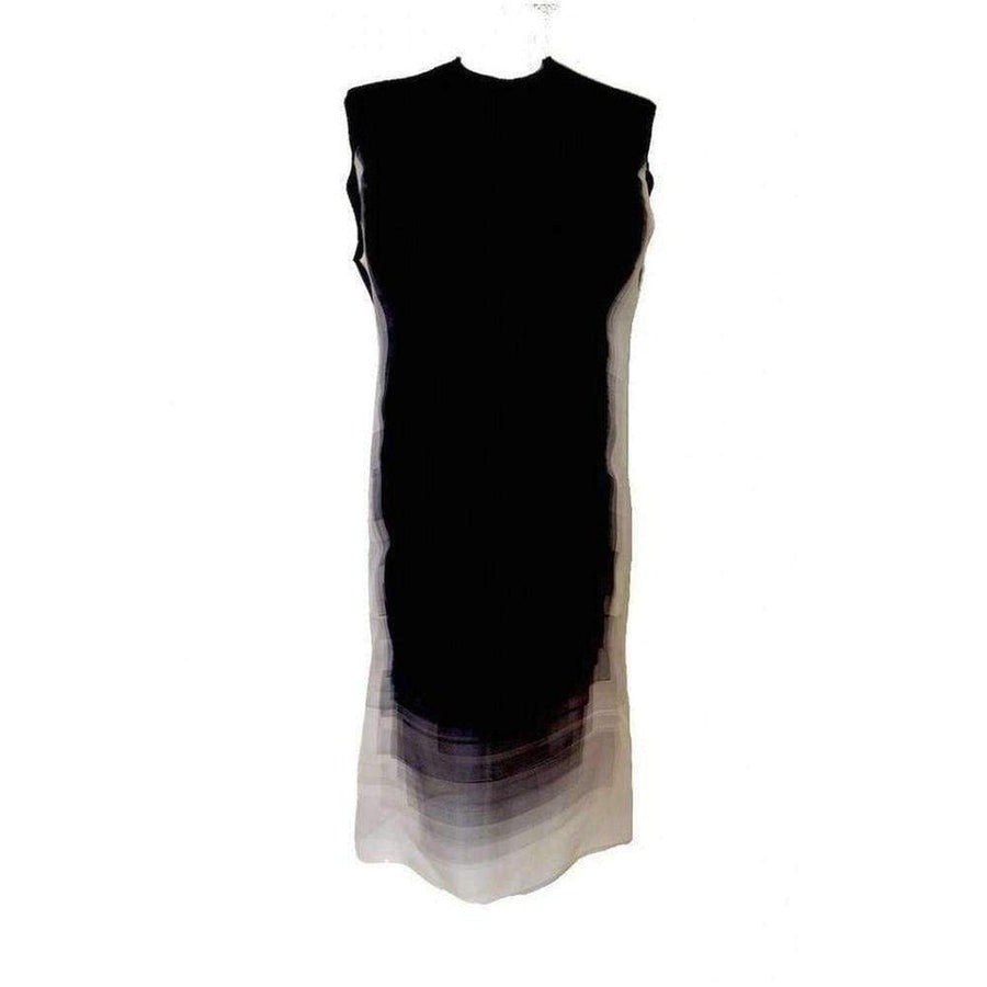 Gabriele Colangelo-Gabriele Colangelo Black/White Ombre Shift Dress - Runway Catalog