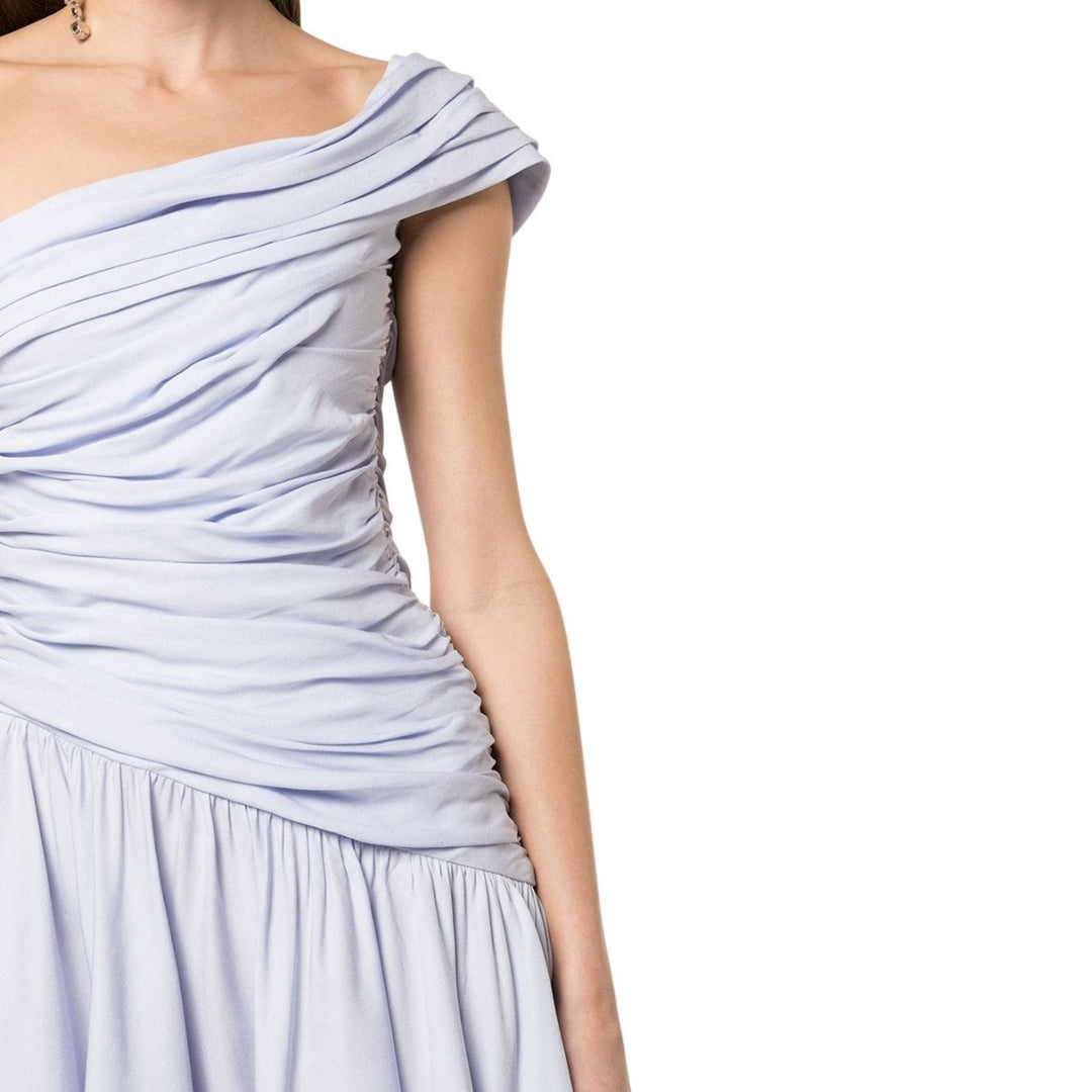 Blue Ruched Mini Dress