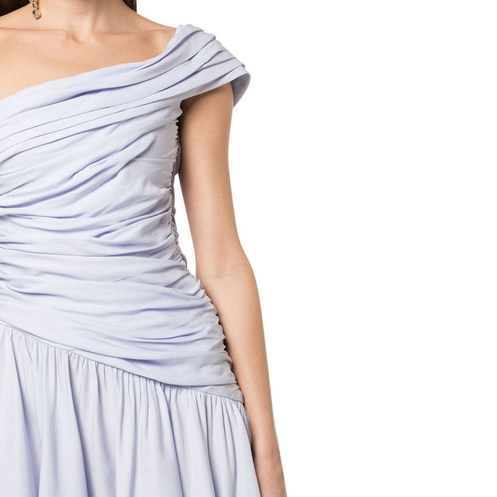 Blue Ruched Mini Dress