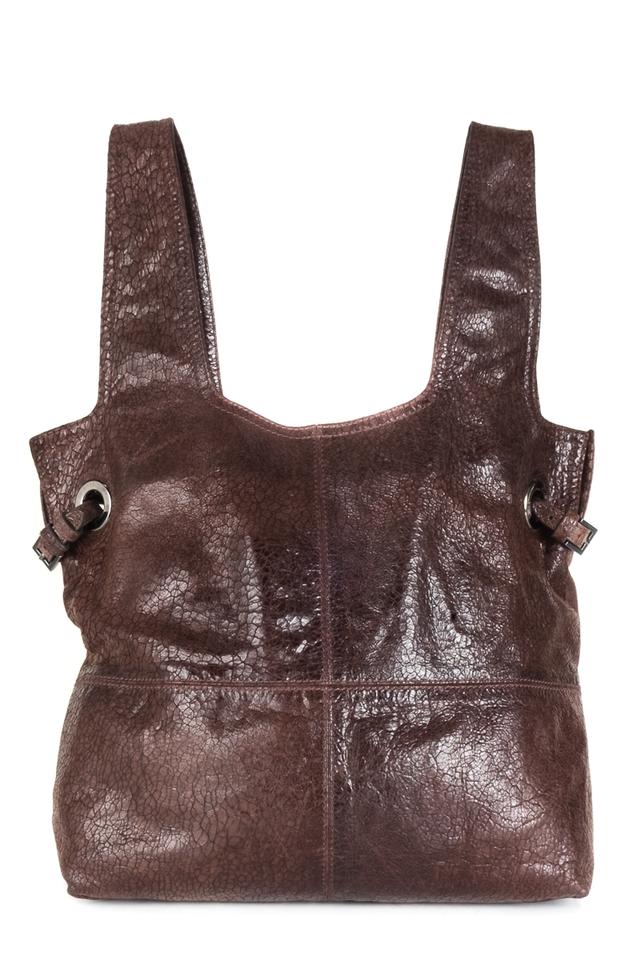 Givenchy V Tote Distressed George Brown Leather Shoulder Bag