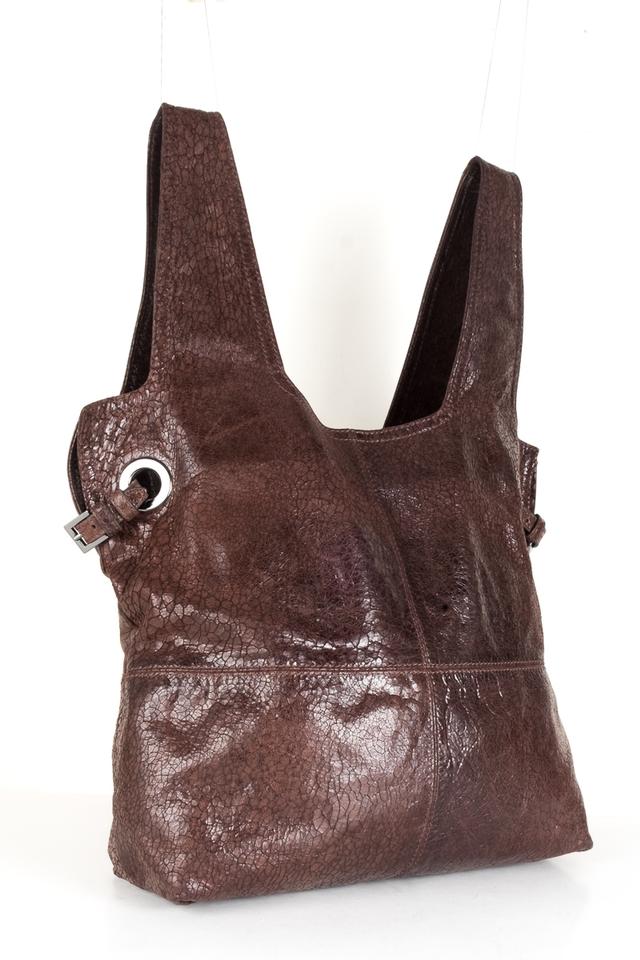 Givenchy V Tote Distressed George Brown Leather Shoulder Bag