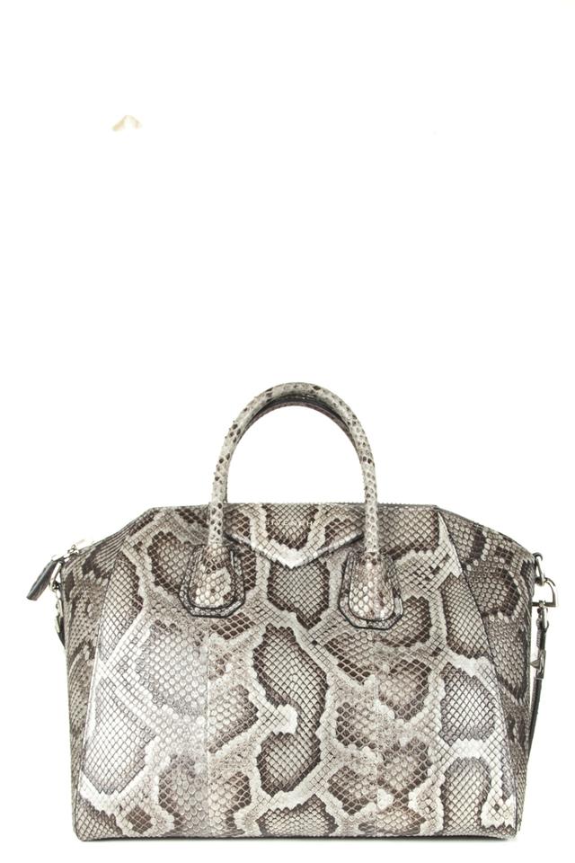 Givenchy Medium Antigona Satchel Grey Snakeskin Leather Tote