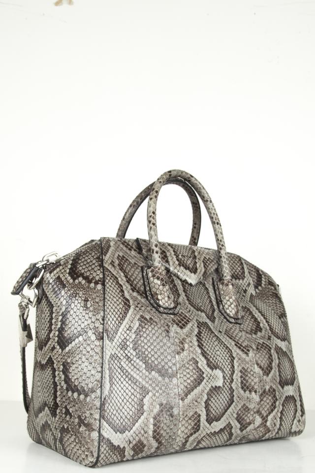 Givenchy Medium Antigona Satchel Grey Snakeskin Leather Tote