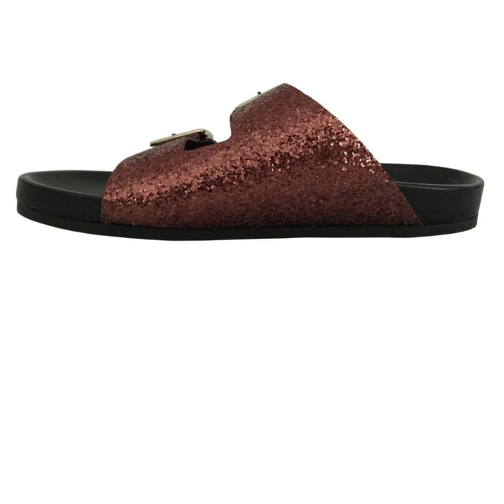Swiss Glitter Double-buckle Sandal
