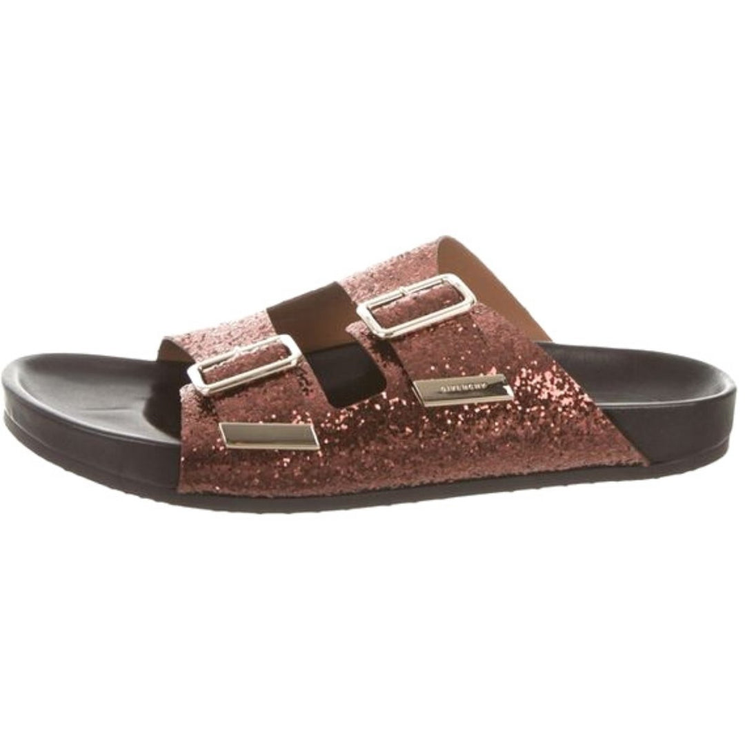 Swiss Glitter Double-buckle Sandal