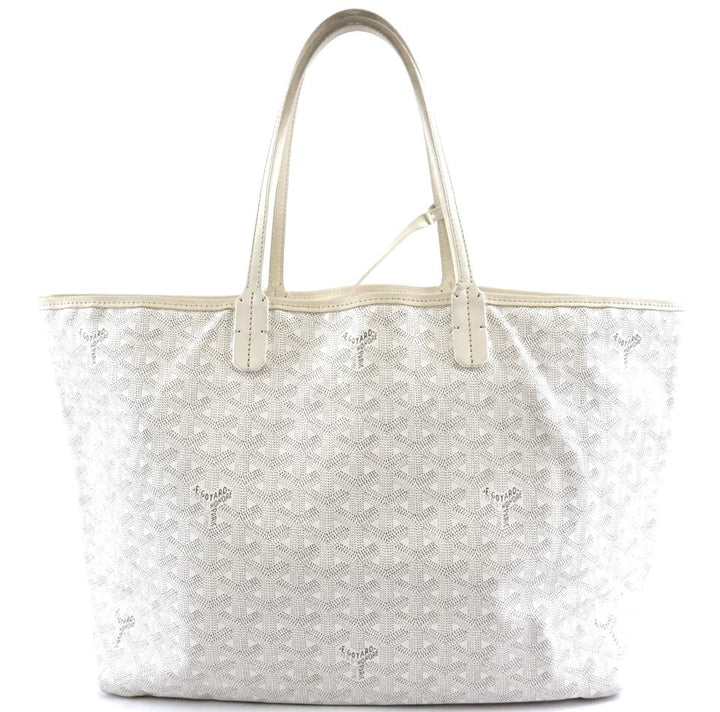 Goyard with Pochette St Saint Louis Pm Tote Work White Goyardine Coated Canvas and Leather Shoulder Bag
