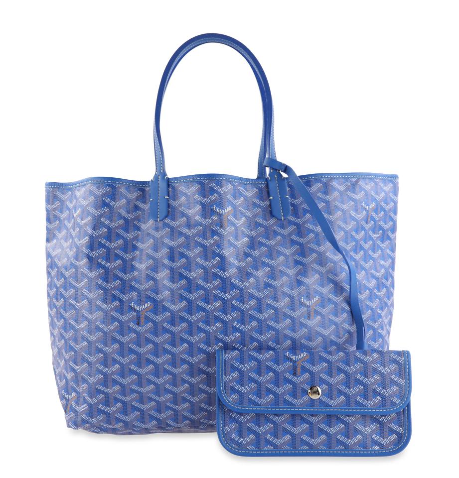 Goyard Saint Louis Pm Blue Coated Canvas Tote