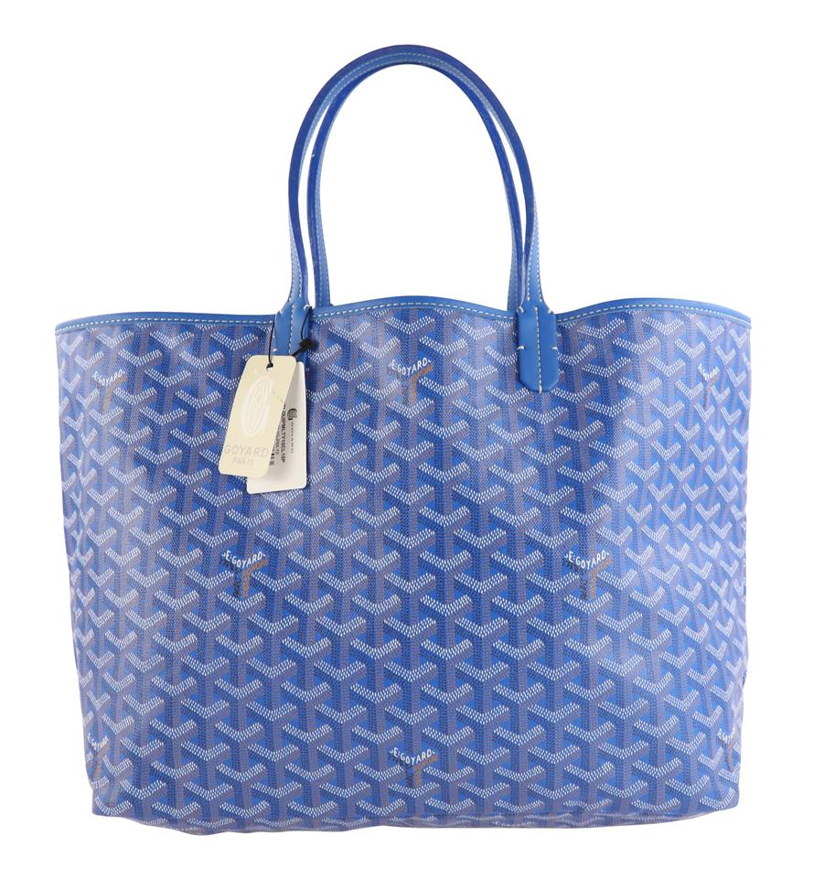 Goyard Saint Louis Pm Blue Coated Canvas Tote
