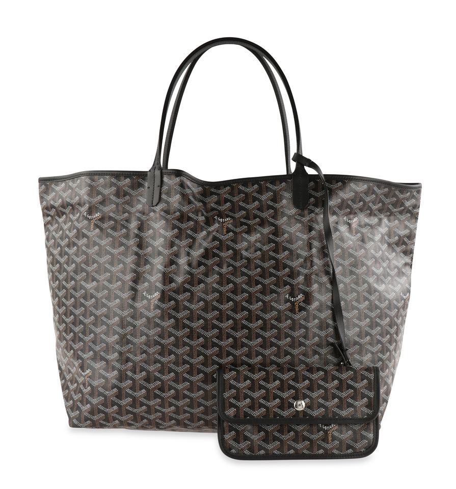 Goyard St. Louis Gm Black Coated Canvas Tote