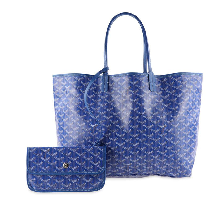 Goyard St Louis Pm Blue Coated Canvas Tote