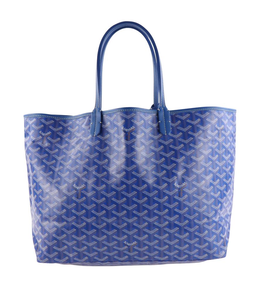 Goyard St Louis Pm Blue Coated Canvas Tote