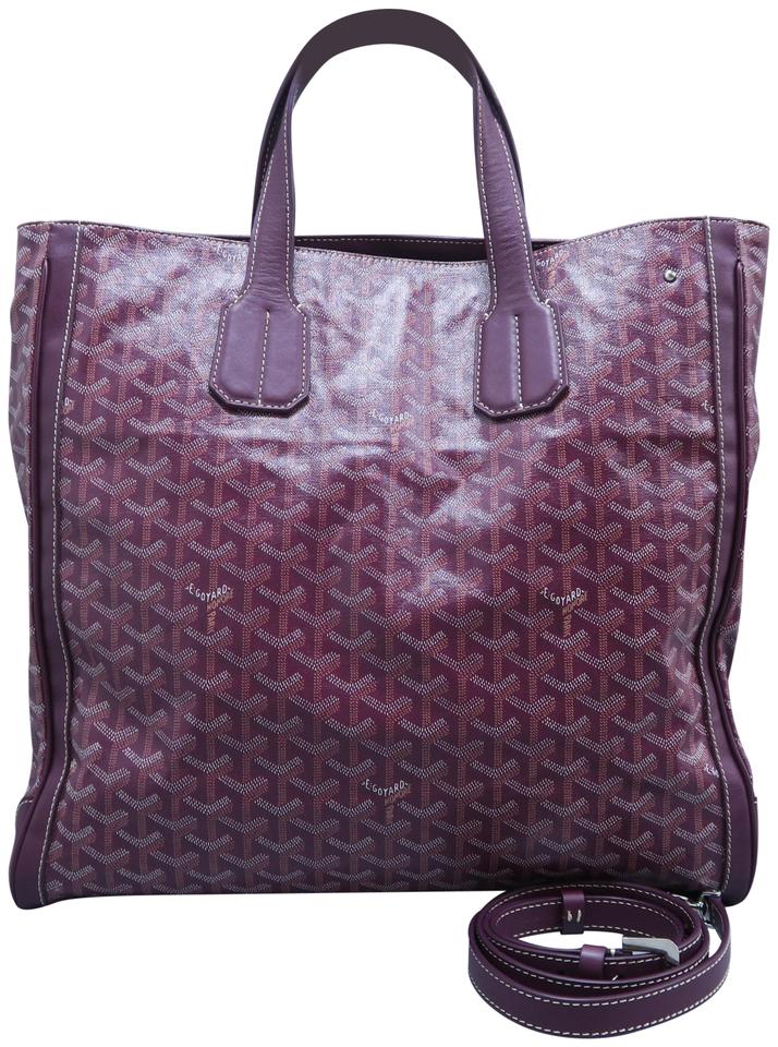 Goyard Voltaire W Goyardine W/ Strap Eggplant Canvas Tote