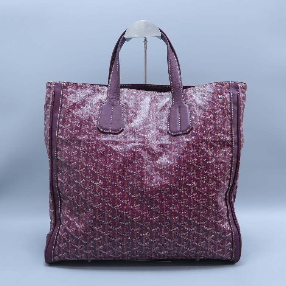 Goyard Voltaire W Goyardine W/ Strap Eggplant Canvas Tote