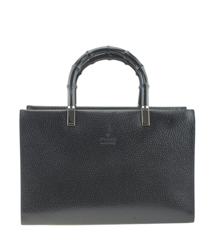 G*G 0021035 Cinghiale Bamboo Black Leather Tote