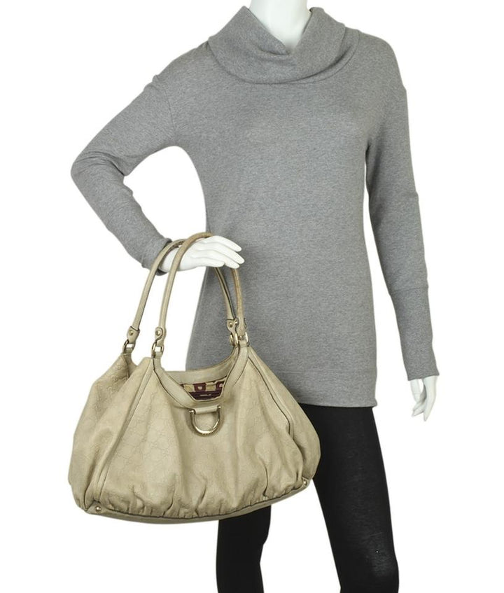 G*G 189835 D Ring G*Gssima Tan Leather Tote