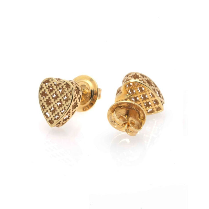 18K Yellow Gold Diamantissima Heart Stud Earrings