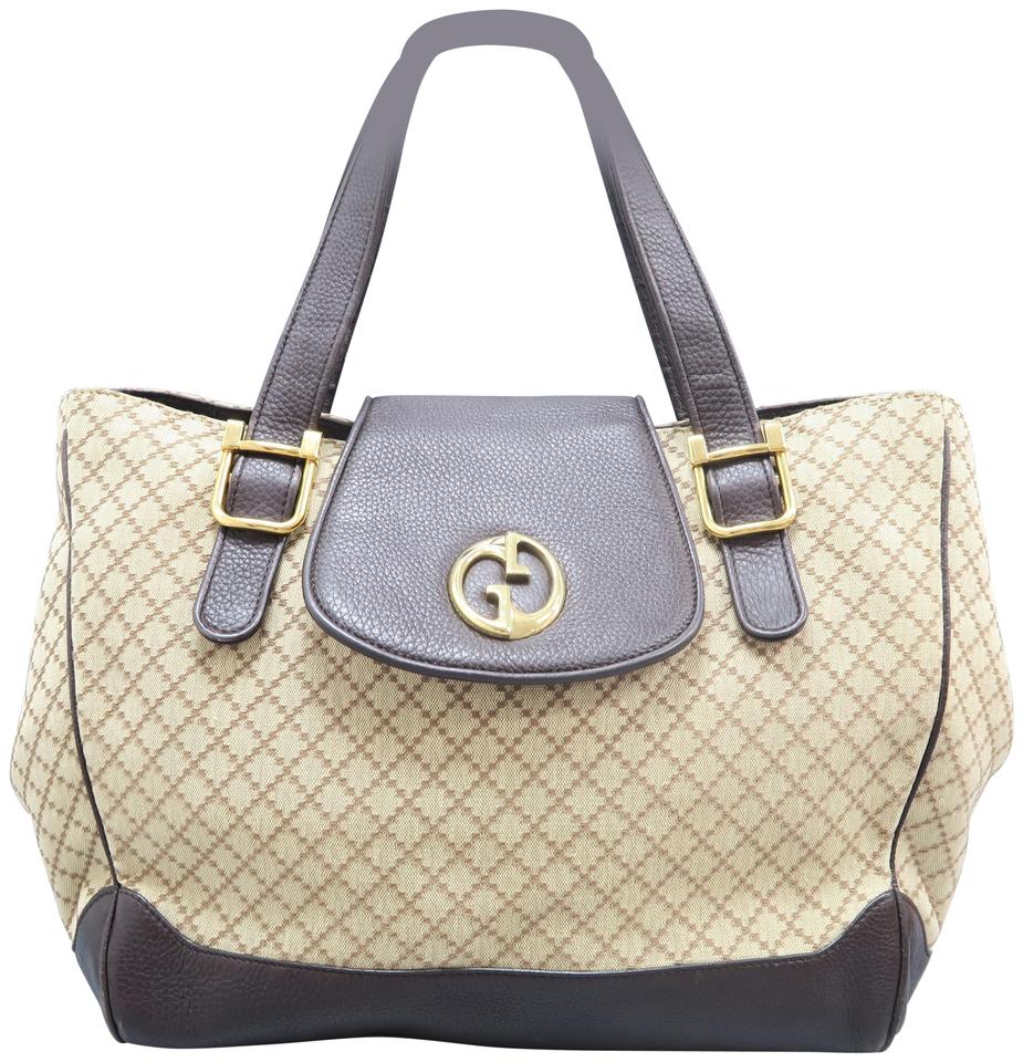 G*G 1973 Diamante Brown Gg Supreme Canvas Tote