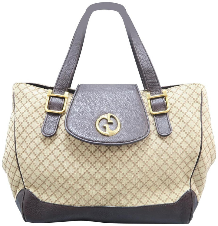 G*G 1973 Diamante Brown Gg Supreme Canvas Tote