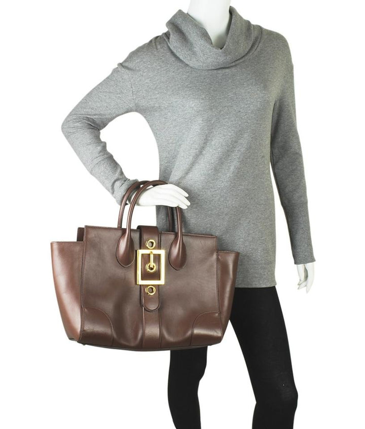G*G  Brown Leather Tote