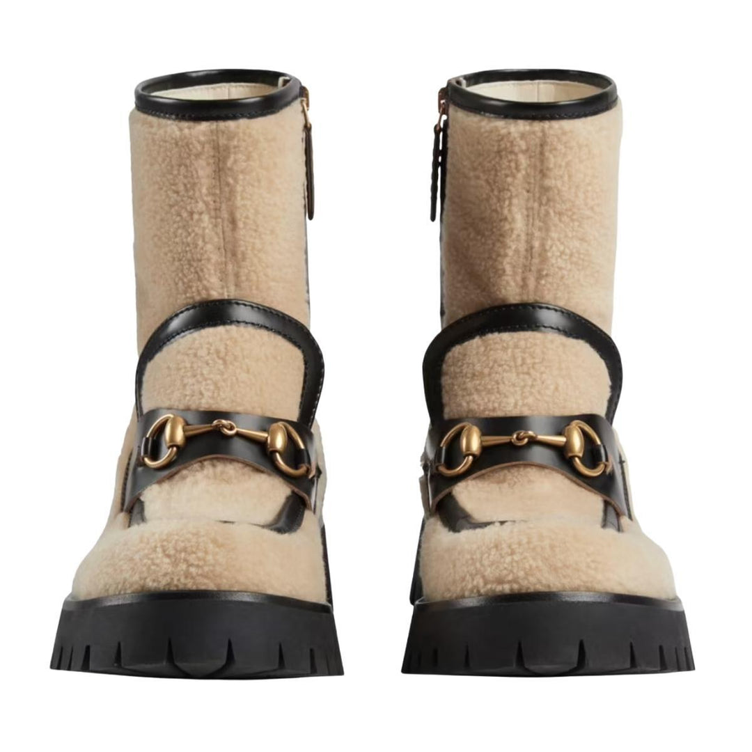 Ankle Boot With Horsebit In Neutrals