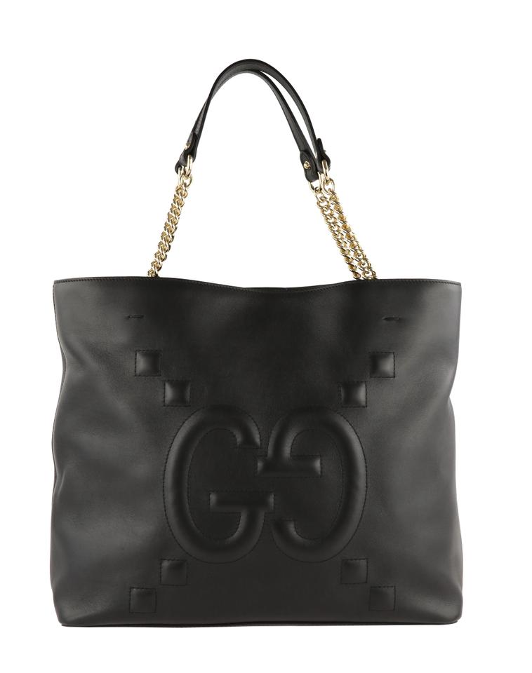G*G Apollo Black Leather Tote