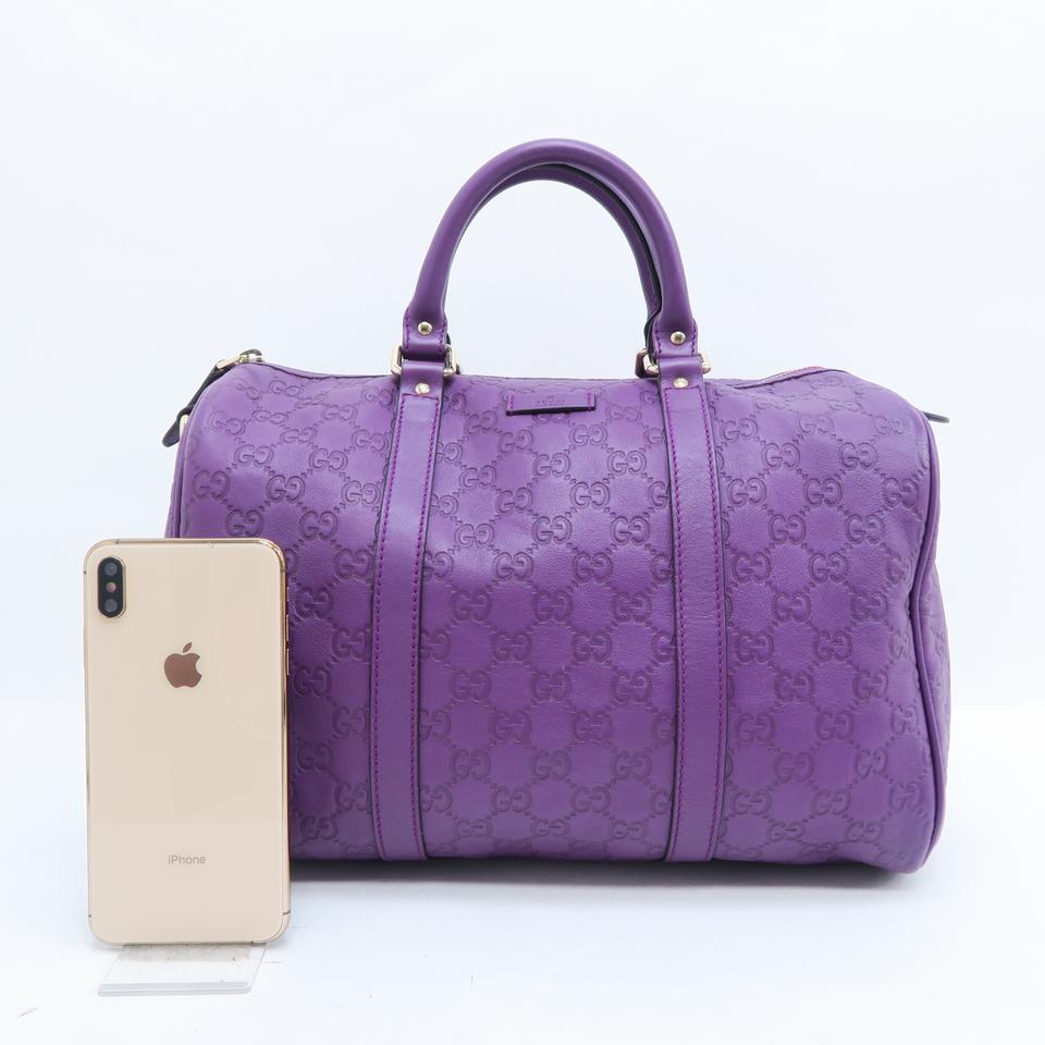 G*G Bag Boston Tote Purple Calfskin Satchel