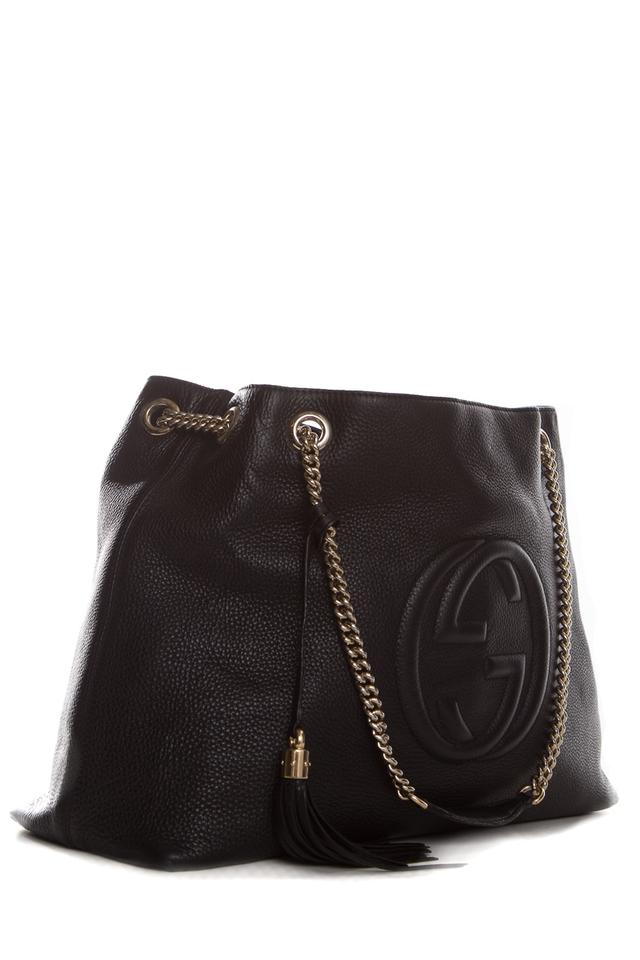 G*G Bag Soho Handle Black Leather Tote