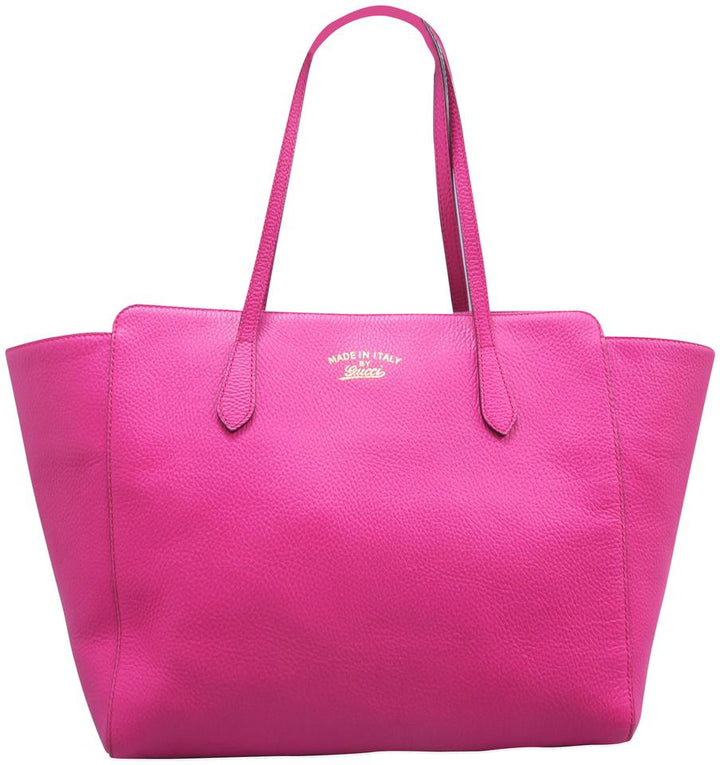 G*G Bag Swing Medium Leather Fuchsia Calfskin Tote