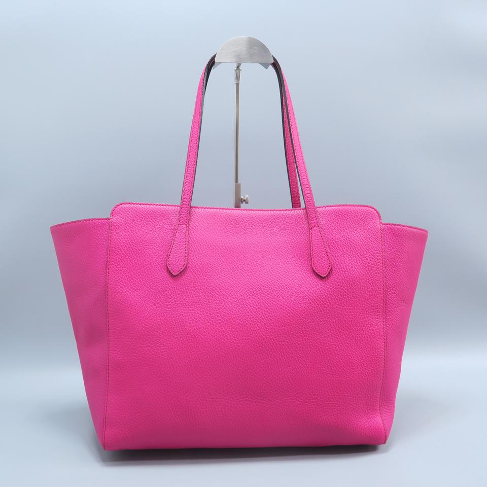 G*G Bag Swing Medium Leather Fuchsia Calfskin Tote