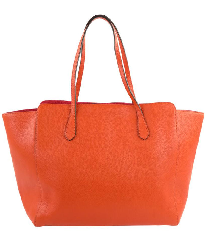 G*G Bag Swing Medium Orange Calfskin Tote