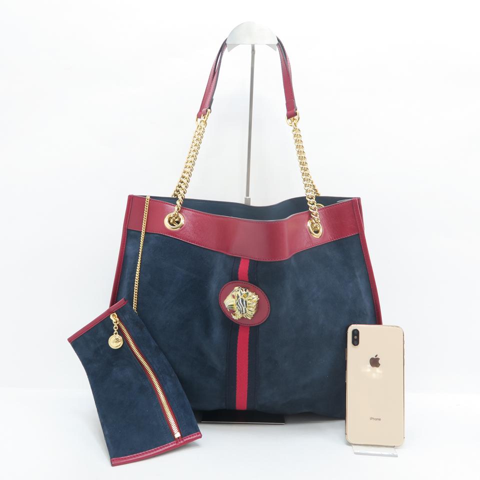 G*G Bag W Large Rajah W/P Navy Suede Tote