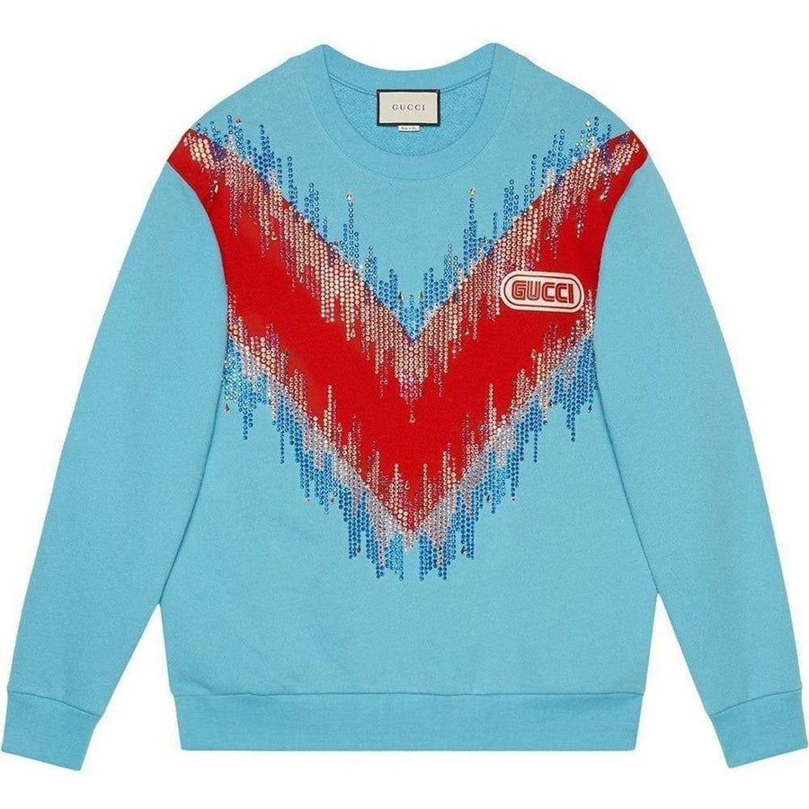Gucci-Bead Embroidered Cotton Sweatshirt - Runway Catalog