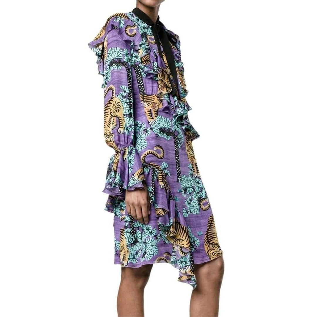 Bengal Tiger Print Silk Dress