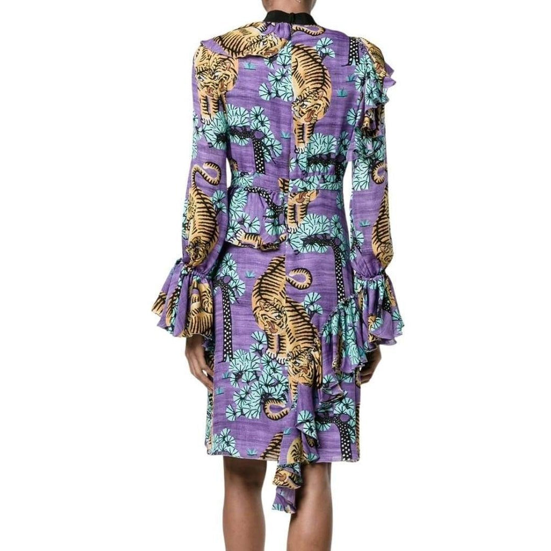 Bengal Tiger Print Silk Dress