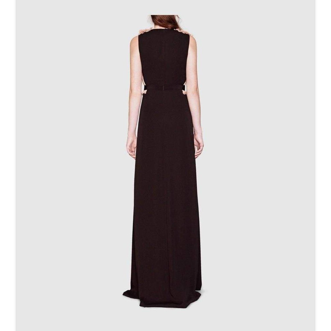 Black Georgette Sleeveless Silk Gown