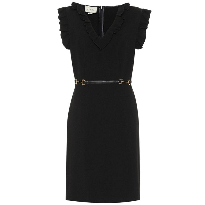 Gucci-Black Horsebit Crêpe Dress - Runway Catalog