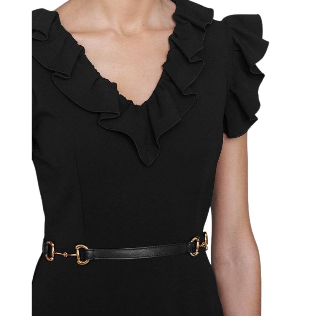 Black Horsebit Crêpe Dress
