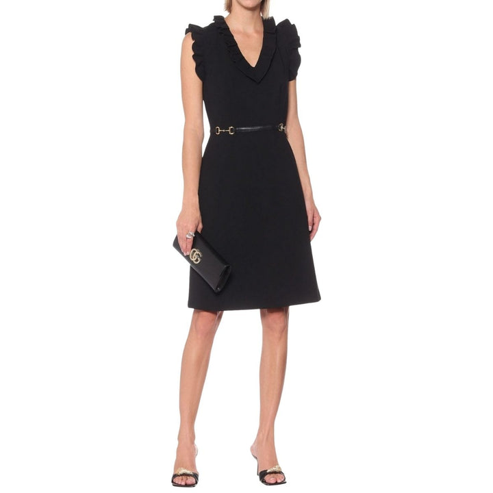 Black Horsebit Crêpe Dress