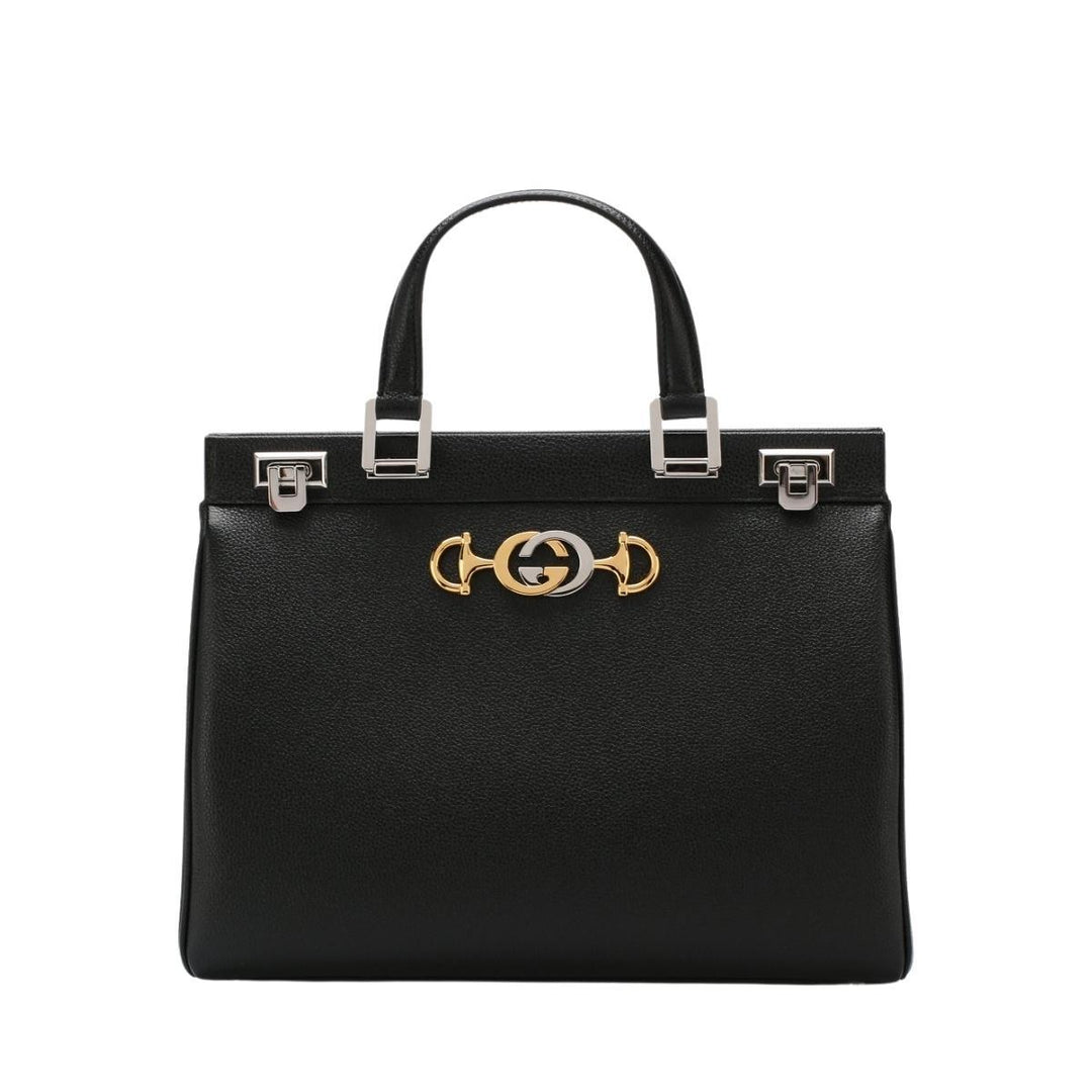 Gucci-Black Zumi Medium Leather Tote Bag - Runway Catalog