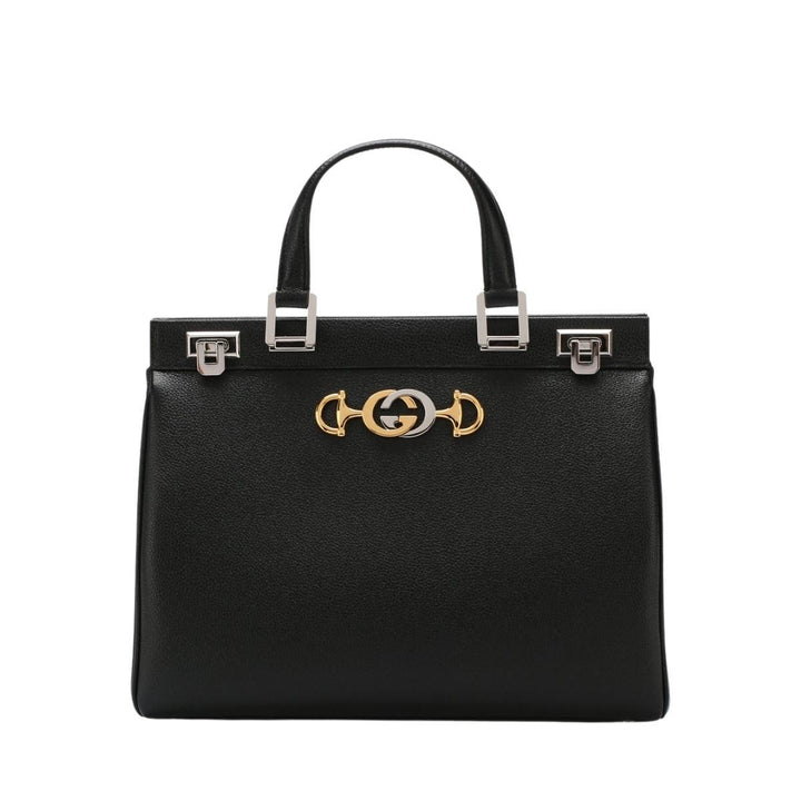 Gucci-Black Zumi Medium Leather Tote Bag - Runway Catalog