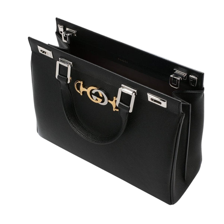 Black Zumi Medium Leather Tote Bag