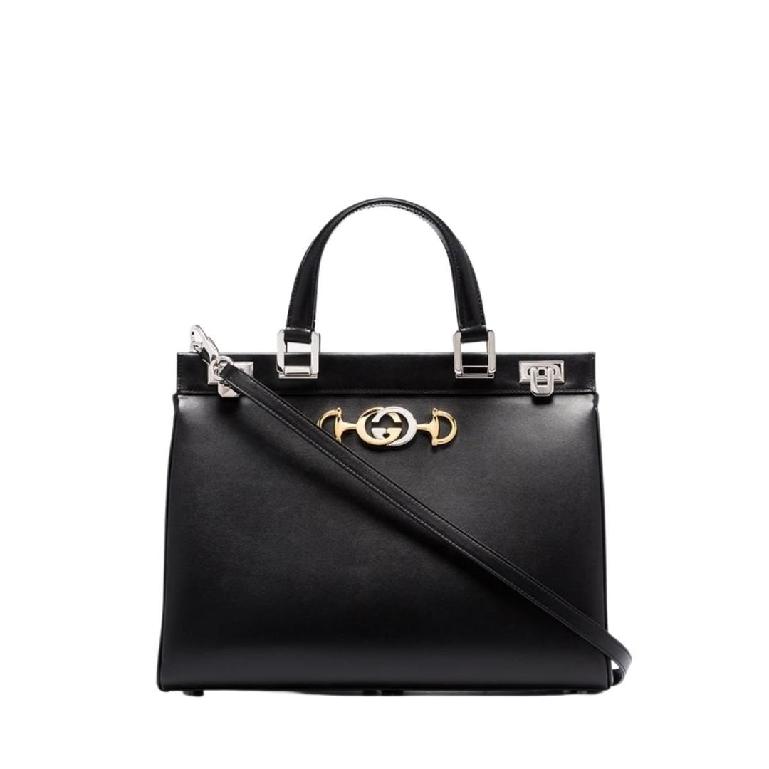 Black Zumi Medium Leather Tote Bag