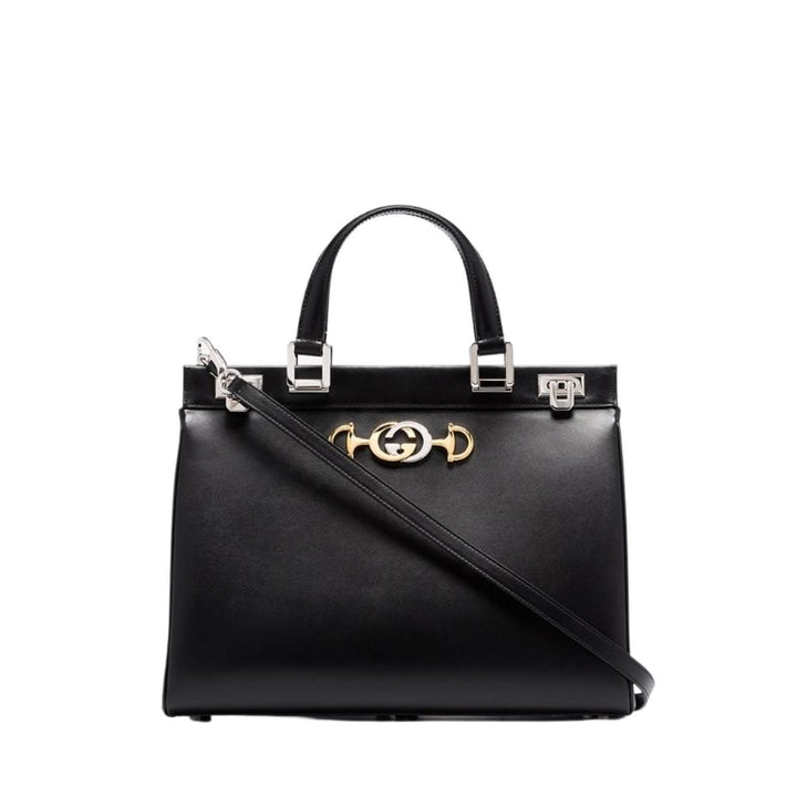 Black Zumi Medium Leather Tote Bag