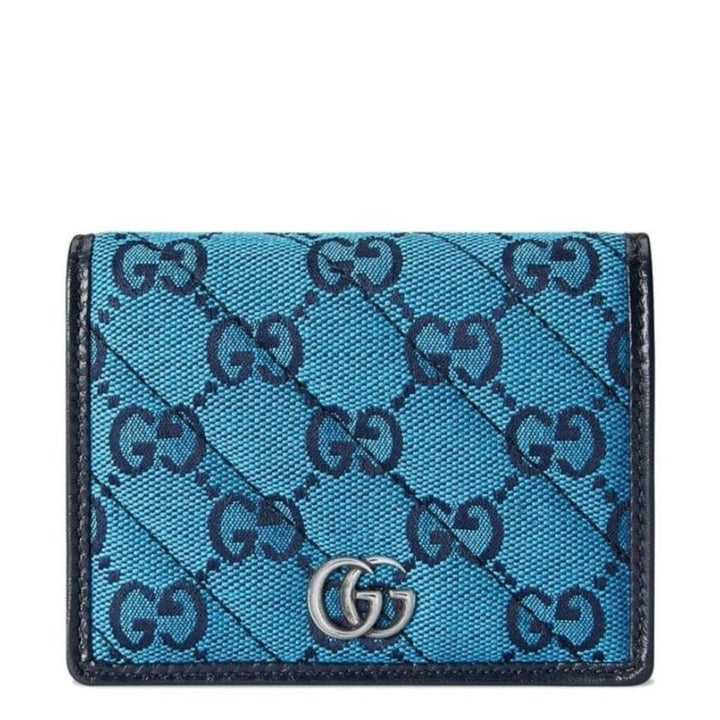 Gucci-Blue Gg Marmont Multicolor Wallet - Runway Catalog
