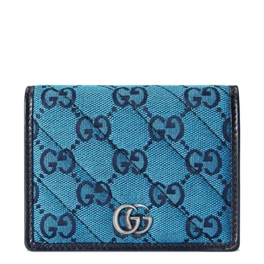Gucci-Blue Gg Marmont Multicolor Wallet - Runway Catalog