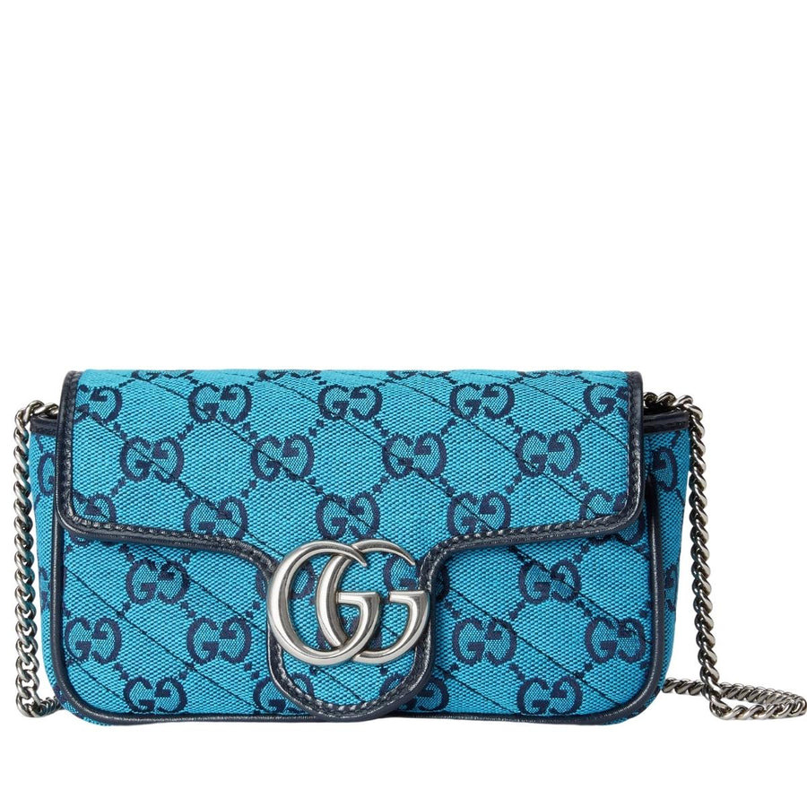 Gucci-Blue GG Marmont Multicolour Super Mini Bag - Runway Catalog