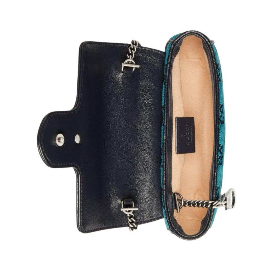 Blue GG Marmont Blue Super Mini Bag